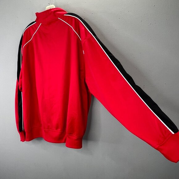 UW University Wisconsin Track Jacket 2XL Badgers Red Zip Embroidered Mock Neck - Picture 4 of 6